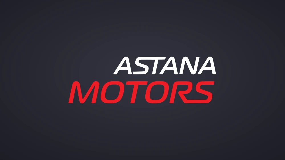 Логотип Astana Motors на тёмном фоне